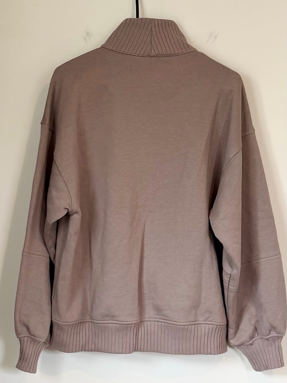 Rae Mode Women's Taupe Quarter-Zip Pullover Sweatshirt - Size: Medium - Picture 4 of 5